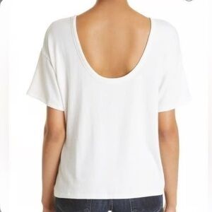 Rag‎ and Bone The Knit Open Back Tee Shirt in White cons